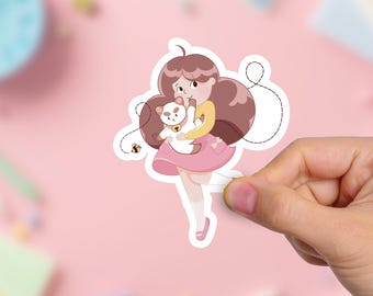 Bee and Puppycat Sticker: UV & Water Resistant Animated Art