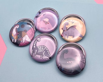 Halloween Dinosaur PinBack Button or Magnet | Dino | Button Badges | Cute Magnets | Cute Buttons | Dinosaur Art