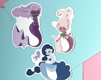 Mermaid UV Safe Vinyl Sticker | Vehicle Stickers | Water Safe | Cute Mermaid Stickers | Mermaid Art