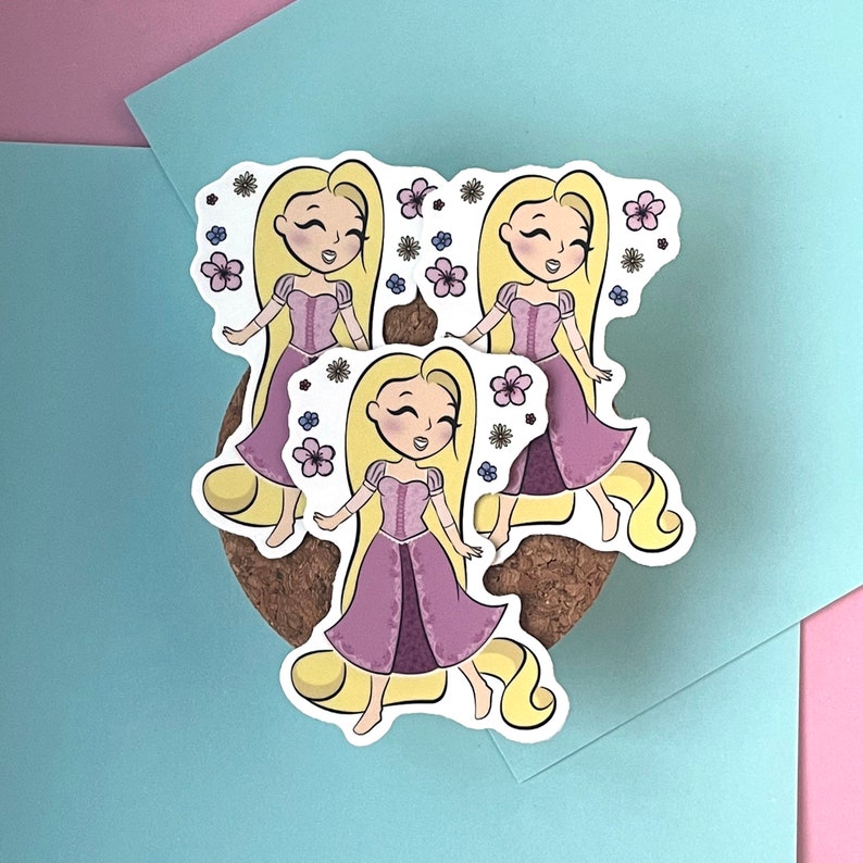 Rapunzel UV Safe Vinyl Sticker Vehicle Stickers Water Safe Cute Princess Sticker image 2