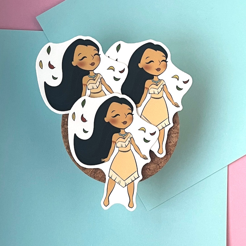 Pocahontas UV Safe Vinyl Sticker Vehicle Stickers Water Safe Cute Princess Sticker image 2