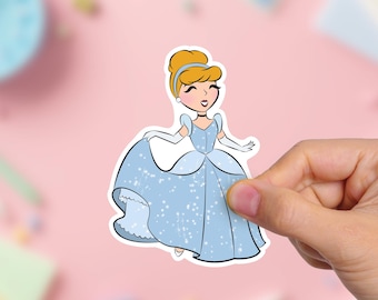 Cinderella Princess Sticker: UV & Water Resistant Vinyl Decal