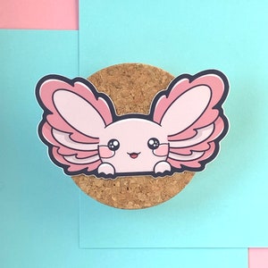Peeker Axolotl Vinyl Car Sticker | Vinyl Decal | Car Accessory | Cute | Kawaii | Adorable | Axolotl | Indoor & Outdoor Vinyl Sticker