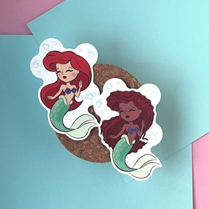 Little Mermaid UV Safe Vinyl Sticker Vehicle Stickers Water Safe Cute Princess Sticker image 1