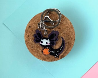 Spooky Axolotl Acrylic Keychains | 2 Inch Key-charms | Axolotl Art | Kawaii Charm | Axolotl Charm | Cute | Purse Charm | Bag Charm