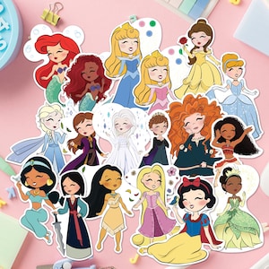 Princess Sticker Collection UV Safe Vinyl | Safe for Cars | Water Safe | Cute Princess Stickers | ~ Free Shipping ~