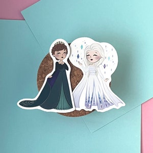 Fifth Spirit and Autumn Queen UV Safe Vinyl Sticker | Vehicle Stickers | Water Safe | Snow Queen and Ice Queen | Snow Sisters | Cute