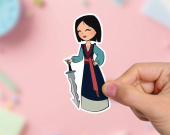 Mulan Princess Vinyl Sticker: UV & Water Resistant Decal