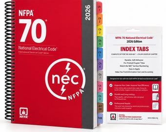 2026 NEC NFPA 70 Code Book, Spiral Bound with Installed Index Tabs