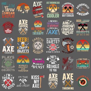 Axtwerfen PNG-Bundle | Lustige Axtsprüche für Männer und Frauen (PNG), Mr. Axehole (PNG), Kiss My Axe (PNG), Axe Hole (PNG), Sublimationsdesigns