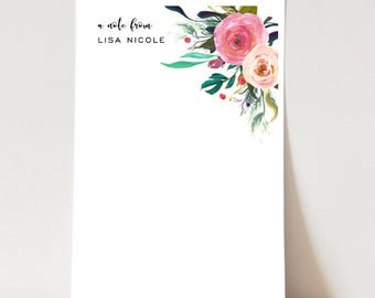 Personalized Floral Teacher Notepad: Botanical Stationery
