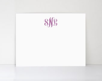 Personalized Monogram Note Card Set - Feminine Stationery