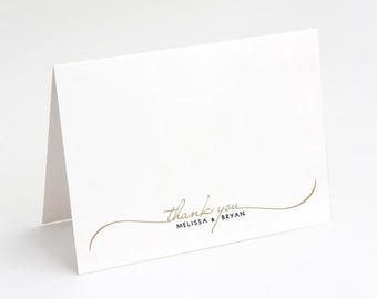 Personalized Wedding Thank You Note Cards | Bridal Couple Stationery Set