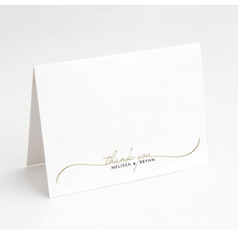 Personalized Wedding Thank You Note Cards | Bridal Couple Stationery ...