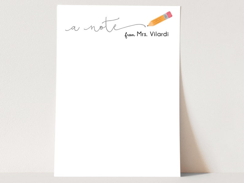 Personalized Teacher Notepad Teacher Notepad Teacher Note Pad Gift stationery stationary A NOTE FROM image 1