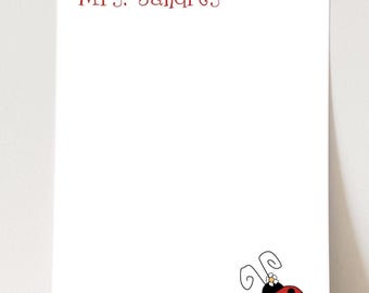 Personalized Teacher Notepad: Ladybug Stationery Gift