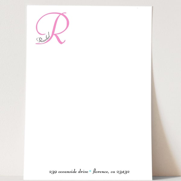 Personalized Monogram Notepad: Custom Stationery (4x6 in, 40/80 Sheets