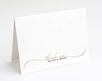 Personalized Wedding Thank You Note Cards | Bridal Stationery Set