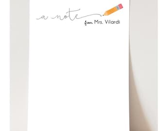 Personalized Teacher Notepad - Teacher Appreciation Gift