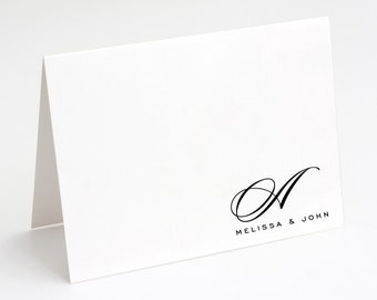 Monogram Stationery - set of 10 - folded note cards - COUPLE MONOGRAM