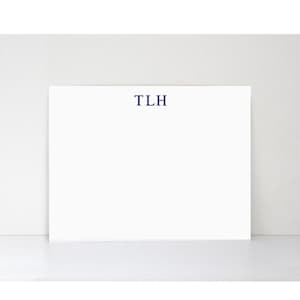 Personalized Monogram Stationery for Men - set of 10 - flat note cards - MASCULINE MONOGRAM