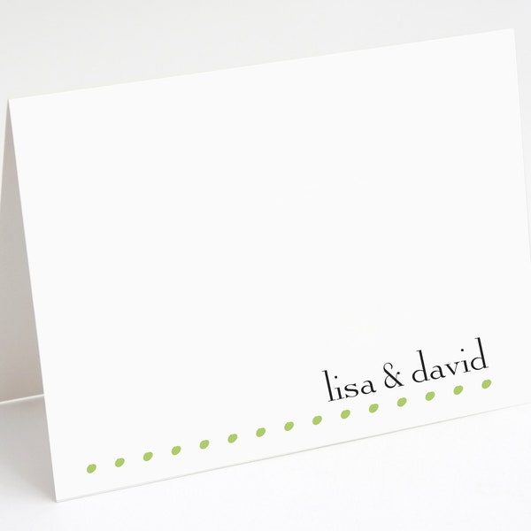 Personalized Note Card Set: Dot Border Stationery
