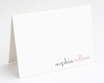 Personalized Stationery - Personalized Stationary - Note Cards - set of 10 folded notecards - PREPPY NAME