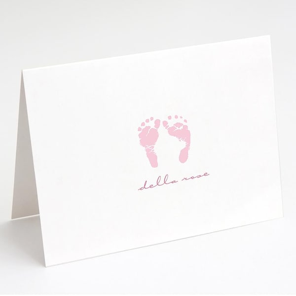 Personalized Baby Thank You Cards - Girl Boy Gender Neutral - Baby Feet - PRINTED