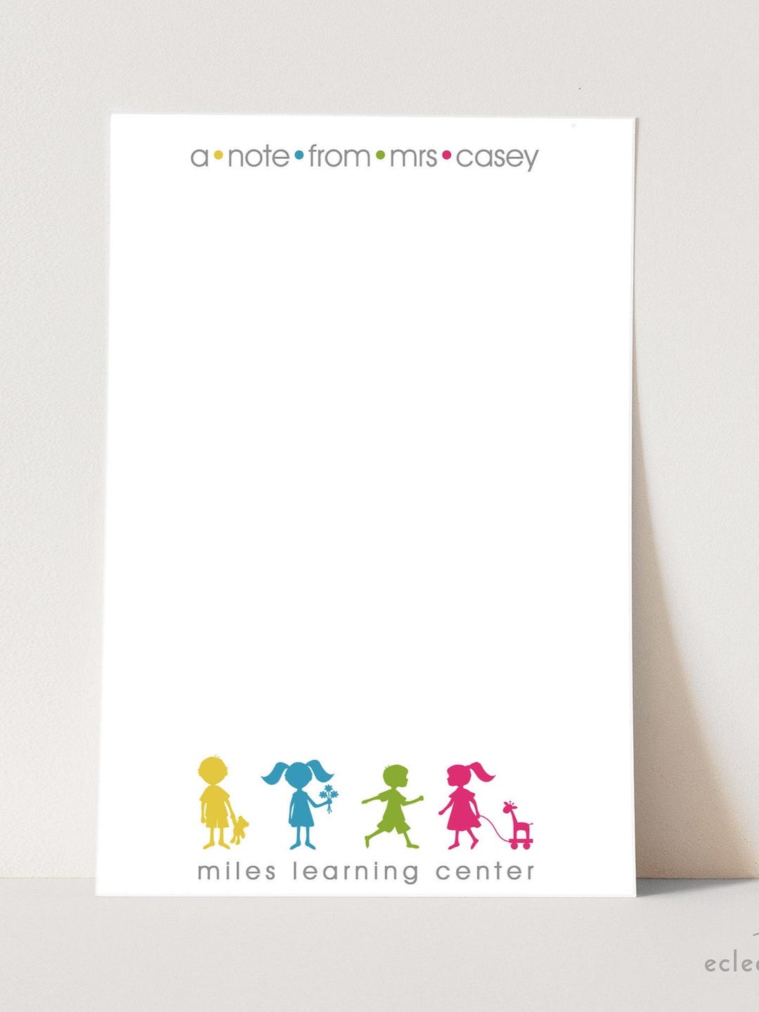 Personalized Teacher Notepad: Little Children Design, 4x6 Stationery - Etsy