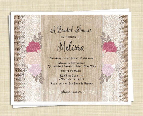 Shabby Chic Wedding Shower Invitations 5