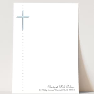 Personalized Notepad -  Christian Cross Religious - choose color and font - stationery - stationary -