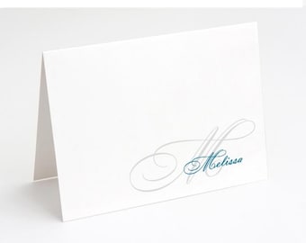 Monogram Stationery - set of 10 - folded note cards - NAME MONOGRAM