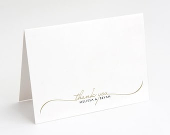 Personalized Thank You Note Card Set: Modern Couple Stationery