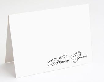 Personalized  Stationery - Personalized Stationary - Note Cards - set of 10  folded notecards - CLASSIC NAME