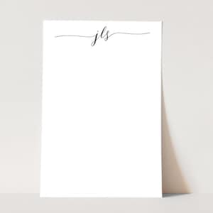 Personalized Monogram Notepad: Feminine Stationery, 4x6 Note Pad