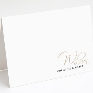 Personalized Note Cards Stationery Set - Couple Stylish Name - set of 10 - personalized stationary folded cards - choose color