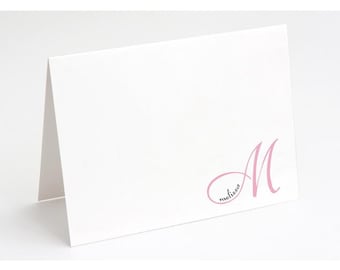 Personalized Monogram Note Card Set: Unique Folded Stationery