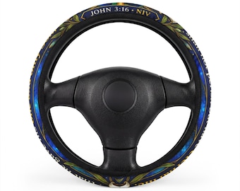 Blue Galaxy Pattern Car Steering Wheel Cover | Space Nebula Design