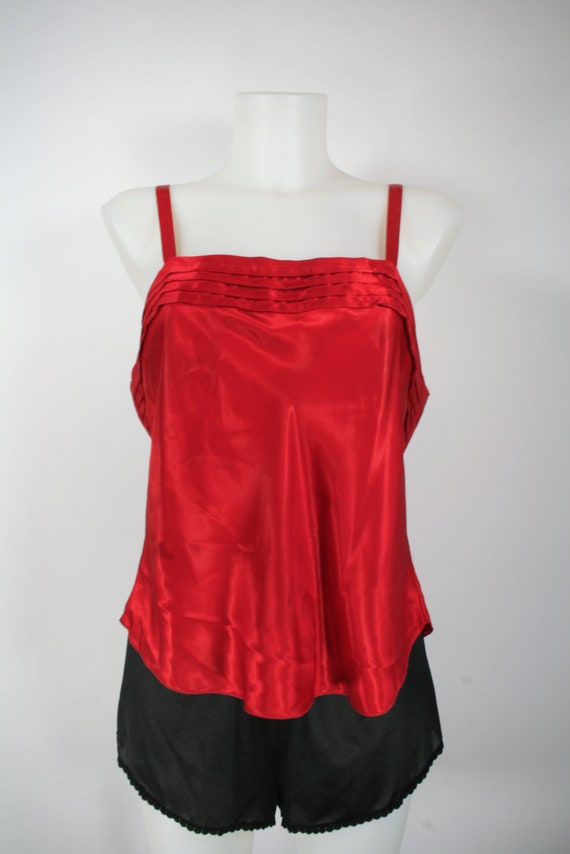 Lucie Ann II Red Satin Pintuck Camisole