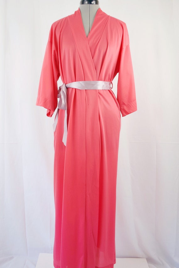 Vintage Ankle-Length Fuschia Satin Robe | Henson K