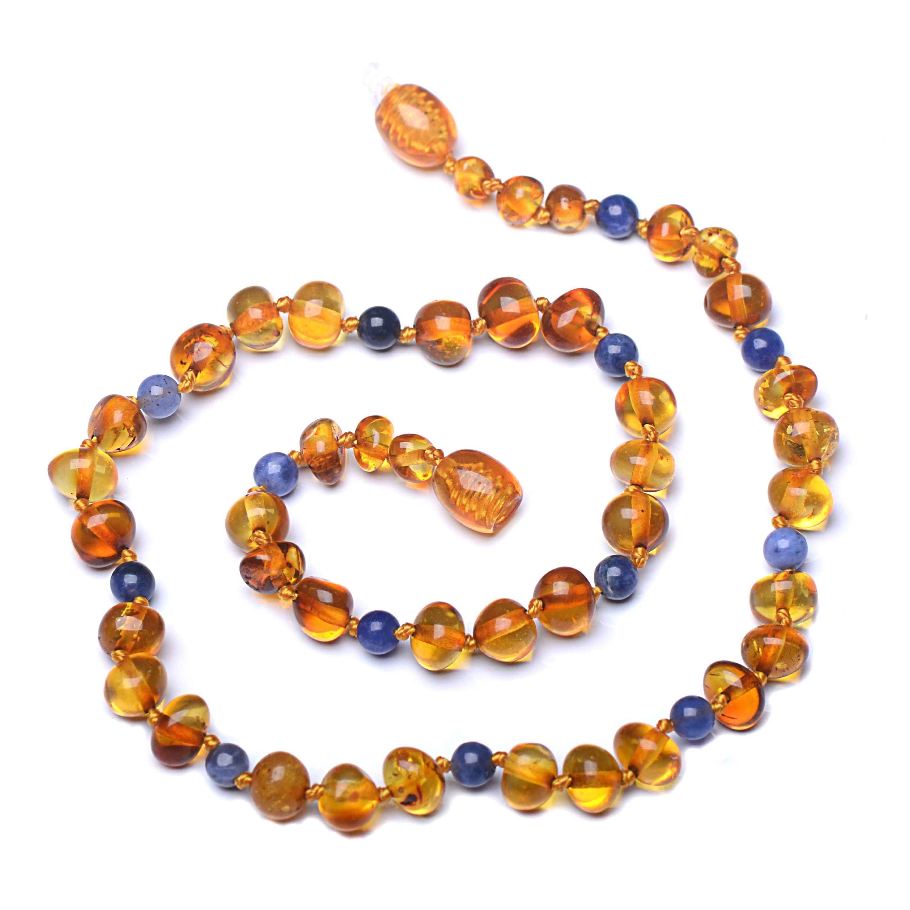 Baltic Amber Teething Necklace Amber Necklace with Sodalite Etsy
