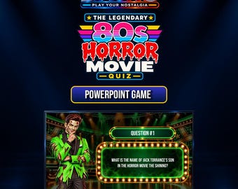 The Legendary 80s Horror Movie Quiz - Digital Trivia Game with 50 Questions - PowerPoint
