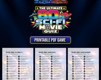 The Ultimate 80s Sci-Fi Movie Quiz - Digital Trivia Game with 100 Questions - Printable PDF