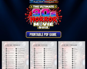 The Ultimate 90s Horror Movie Quiz - Digital Trivia Game with 100 Questions - Printable PDF