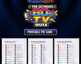 The Ultimate 80s TV Quiz - Digital Trivia Game with 100 Questions - Printable PDF