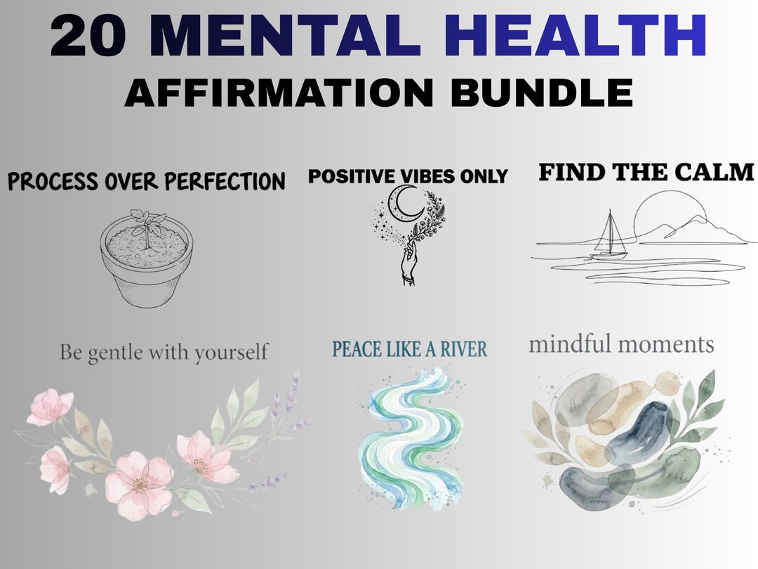 Mental Health Affirmation Cards, 20 Printable Affirmations, Self Love ...
