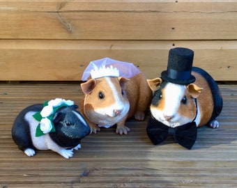 Wedding veil, top hat, bow tie or flower crown for small pets. Multiple sets available.