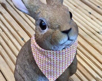 Winter / Autumn rust orange bows or bandanas for a bunny rabbit, guinea pig or small pet.