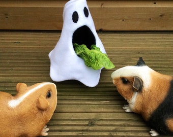 Floating ghost hay / treats holder for guinea pigs, rabbits, chinchillas, small pets. Comes with or without hanging tie.