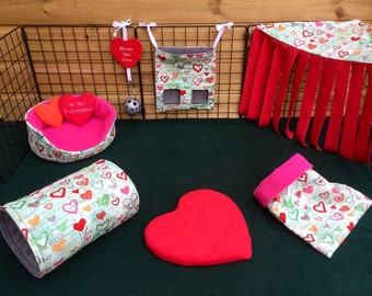 Valentine's day accessories and decorations for small pet homes.